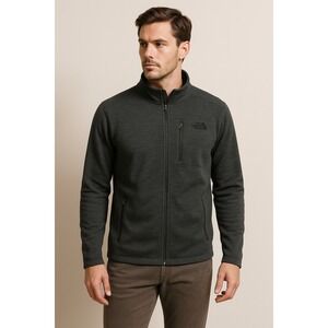 The North Face Men's Full Zip Jacket – XXL Heather Charcoal Gray Stretch Fleece